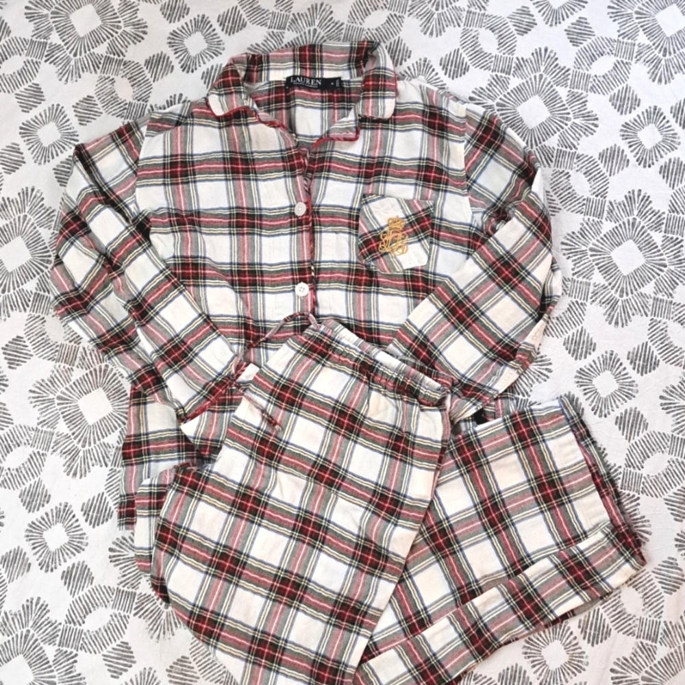 Ralph Lauren Plaid Pajama Set - Red and White